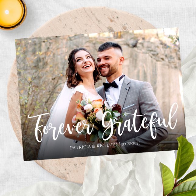 Cartão Postal Feliz Casamento Elegante De Fotos Para Sempre Obri (Criador carregado)
