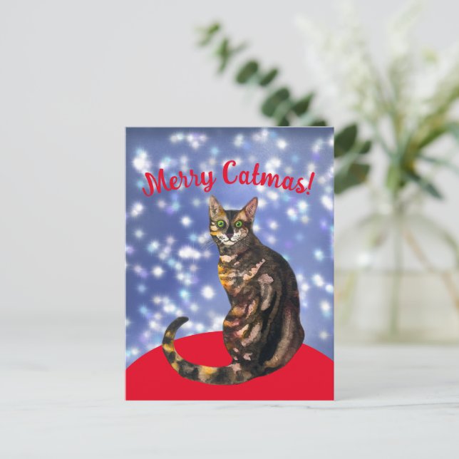Cartão Postal Feliz Catmas, gato bengal Cartão-postal (Em pé/Frente)