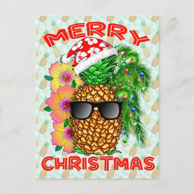 Cartão Postal Feliz Christams Pineapple (Frente)