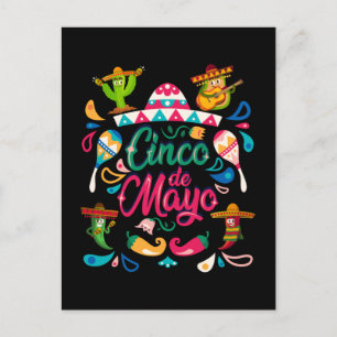 Cartão Postal Feliz Cinco De Mayo Festa Mexicana