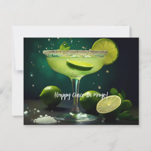 Cartão Postal Feliz Cinco de Mayo Margarita com Limões Personali