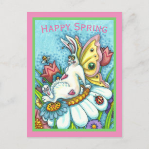 CARTÃO POSTAL FELIZ COELHO DE PRIMAVERA FLUTTERBUN, FEIRA DE BUN