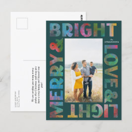 Cartão Postal Feliz Colorida e Amor Brilhante e Feriado Claro