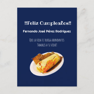 Cartão Postal Feliz Cumpleaños a el Comelón de Tamales