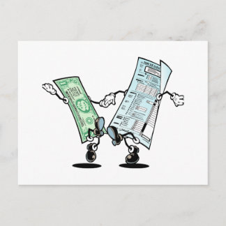 Cartão Postal Feliz Design de Reembolso Fiscal