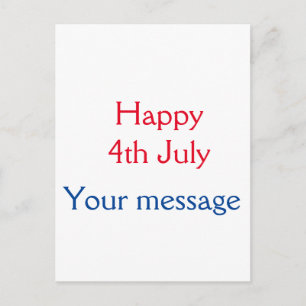 Cartão Postal Feliz dia 4 de julho da independência adicione o n