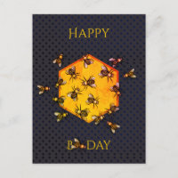 Feliz dia B Mel abelhas laranja aniversário de div