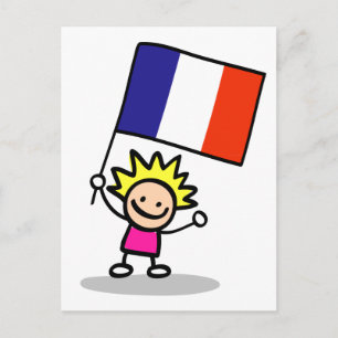 Cartão Postal feliz dia da independência das crianças francesas