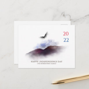 Cartão Postal Feliz Dia da Independência Montanhas de Águia Aqua