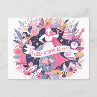 Cartão Postal Feliz Dia da Mulher 2024