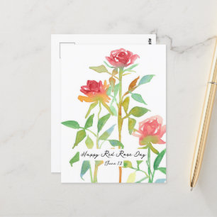 Cartão Postal Feliz Dia da Rosa vermelha 10 de junho Feriado Nac