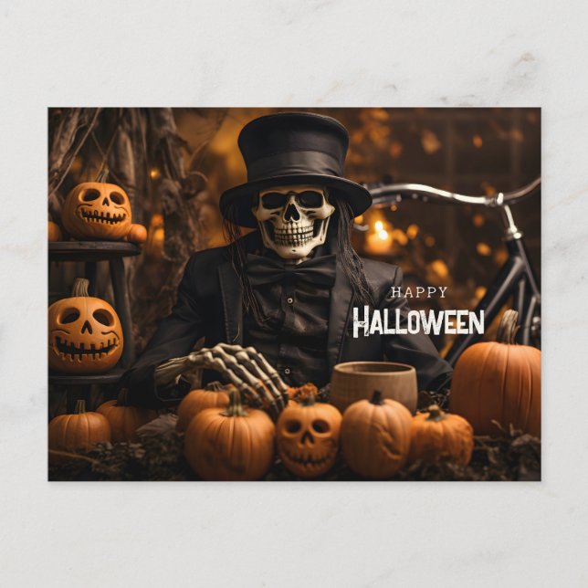 Cartão Postal Feliz Dia das Bruxas (Frente)