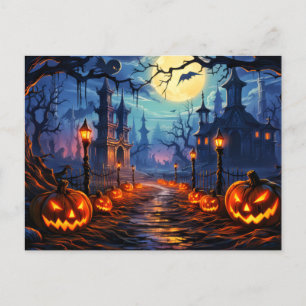 Cartão Postal Feliz Dia das Bruxas do Cemitério Spooky