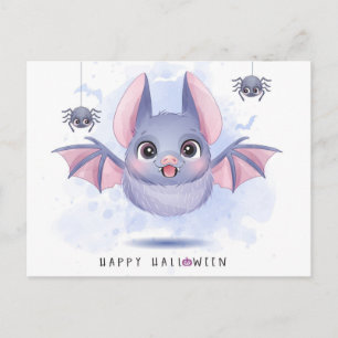 Cartão Postal Feliz Dia das Bruxas e Aranhas