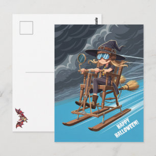 Cartão Postal Feliz Dia das Bruxas Feiticeira