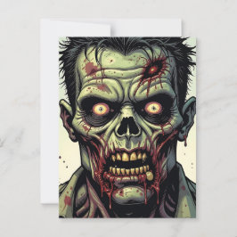 Cartão Postal Feliz Dia das Bruxas | Zombie Themed