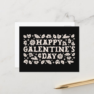Cartão Postal Feliz Dia das Galentinas Bestis desejos retrô negr