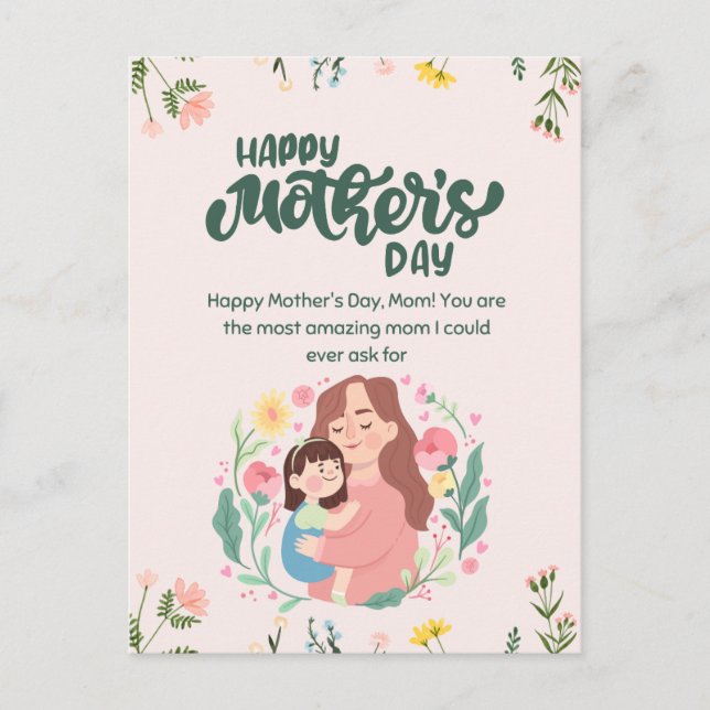 Cartão Postal Feliz dia das mães  (Frente)