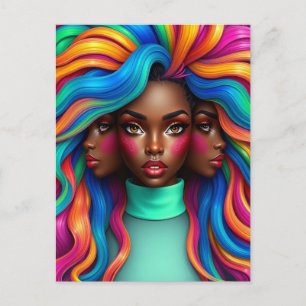 Cartão Postal Feliz Dia das Mães Afrocentrada Negra Magnífica Ir