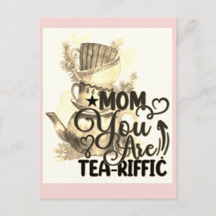 Cartão Postal Feliz Dia das Mães Chá Amando Mamãe Piada Engraçad
