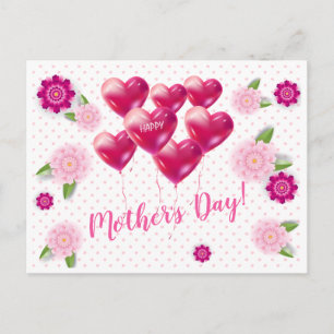 Cartão Postal Feliz Dia das Mães! Decoração de flores