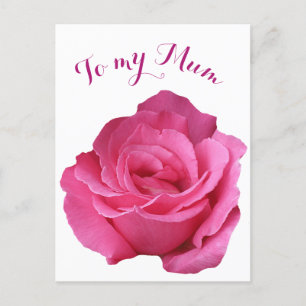 Cartão Postal Feliz Dia das Mães Mamãe rosa floral cor-de-rosa q