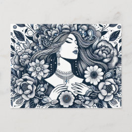 Cartão Postal Feliz Dia das Mulheres Honrando Mulheres em Todo L
