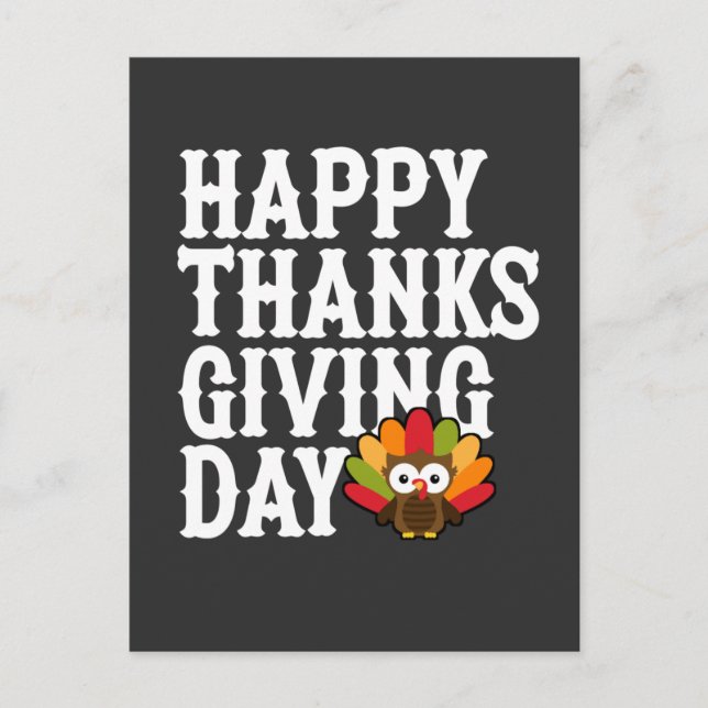 Cartão Postal Feliz Dia de Ação de Graças (Frente)