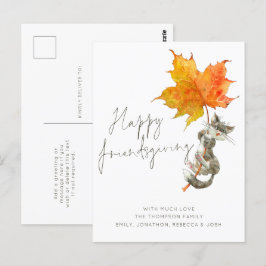 Cartão Postal Feliz Dia de Ação de Graças de Feliz Alojamento de