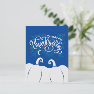 Cartão Postal Feliz Dia de Ação de Graças de Texto Elegante c