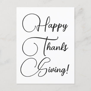 Cartão Postal Feliz dia de Ação de Graças - script personalizado