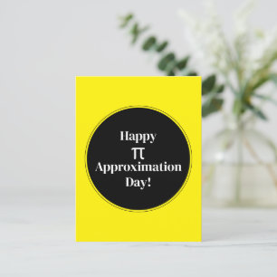 Cartão Postal Feliz Dia de Aproximação Pi 22 de julho Nerd de Ma