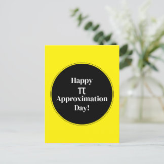 Cartão Postal Feliz Dia de Aproximação Pi 22 de julho Nerd de Ma