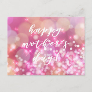 Cartão Postal Feliz Dia de as mães! Cartão-postal Glam Pink Sp