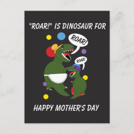 Cartão Postal Feliz dia de as mães Dinossauro Filho Mãe Personal