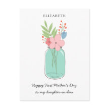 Feliz Dia de as mães Mason Jar Daughin Law