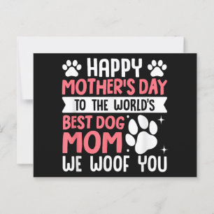 Cartão Postal Feliz Dia de as mães Para O Melhor Cachorro Mãe