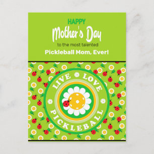 Cartão Postal Feliz Dia de as mães para Pickleball Mãe, fofo