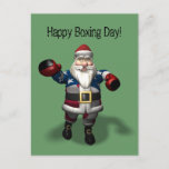 Cartão Postal Feliz Dia de Boxing!<br><div class="desc">já se perguntou o que ele está fazendo depois da noite de natal? aquecimento para alguns esportes - não se preocupe se ele é uma cara macia e não vai bater em você com uma faixa estrelada (vermelha branca e azul) que o ajustado bem</div>
