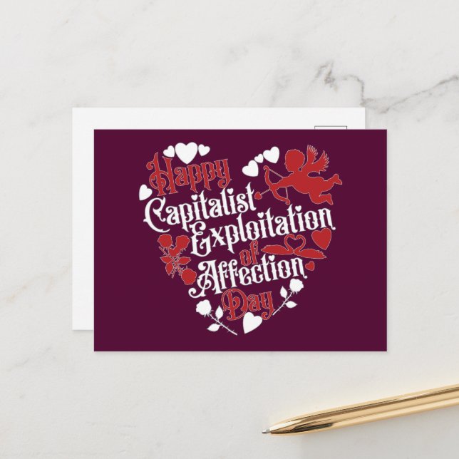 Cartão Postal Feliz dia de exploração capitalista (Frente/Verso In Situ)