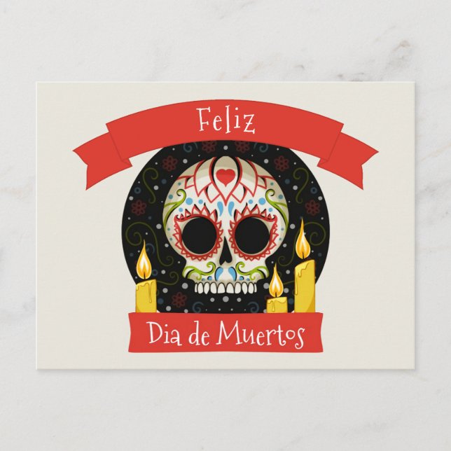 Cartão Postal Feliz Dia de Muertos | Dia dos Mortos (Frente)