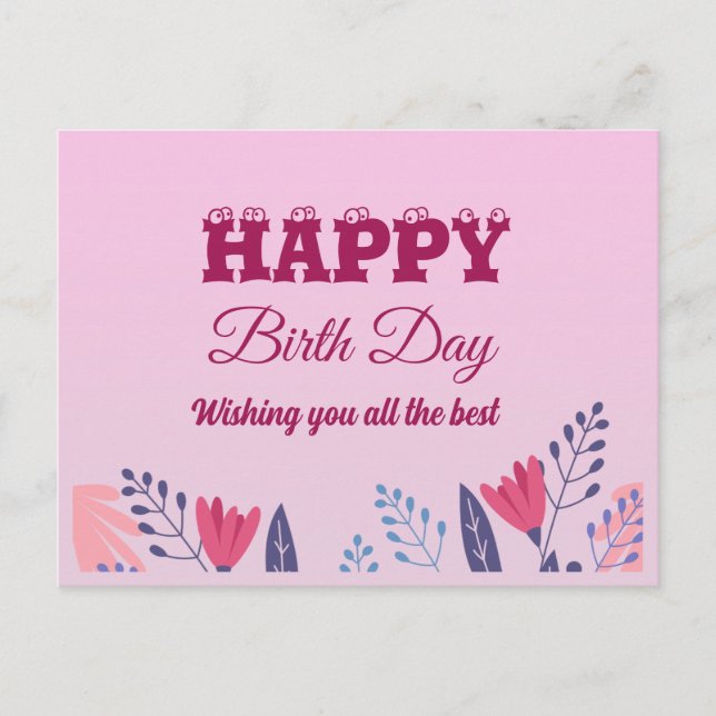Cartão Postal Feliz dia de nascimento 😍 😍 😍 (Frente)