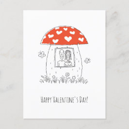 Cartão Postal Feliz dia de os namorados Red Heart Mushroom