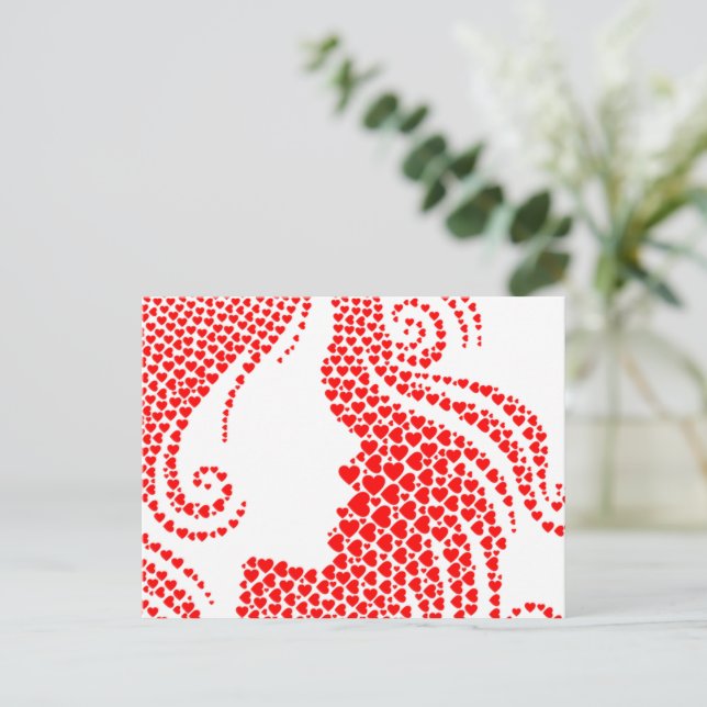 Cartão Postal Feliz dia de os namorados Red Hearts (Em pé/Frente)