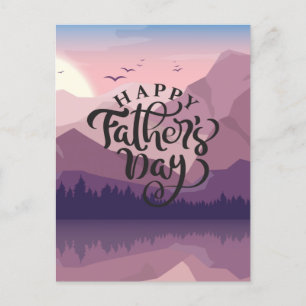 Cartão Postal Feliz Dia de os pais com as Montanhas Placas