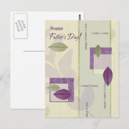 Cartão Postal Feliz Dia de os pais. Design de folha Elegante