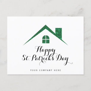 Cartão Postal Feliz Dia de São Patrício Casa de Imóveis 