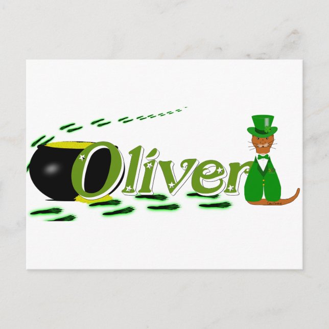 Cartão Postal Feliz Dia de São Patrício Oliver Cube (Frente)
