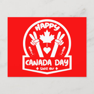 Cartão Postal Feliz Dia do Canadá em 1 de julho    