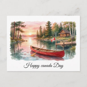 Cartão Postal Feliz Dia do Canadá Saudações do País das Cabines